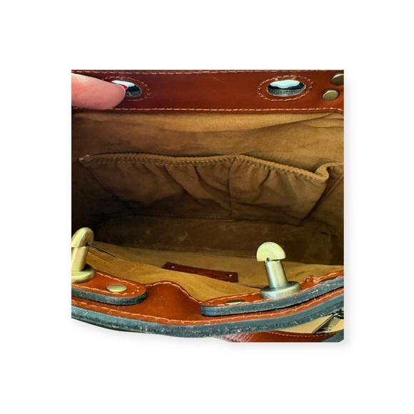 Patricia Nash Floral Embossed Tan Leather Shoulder Bag